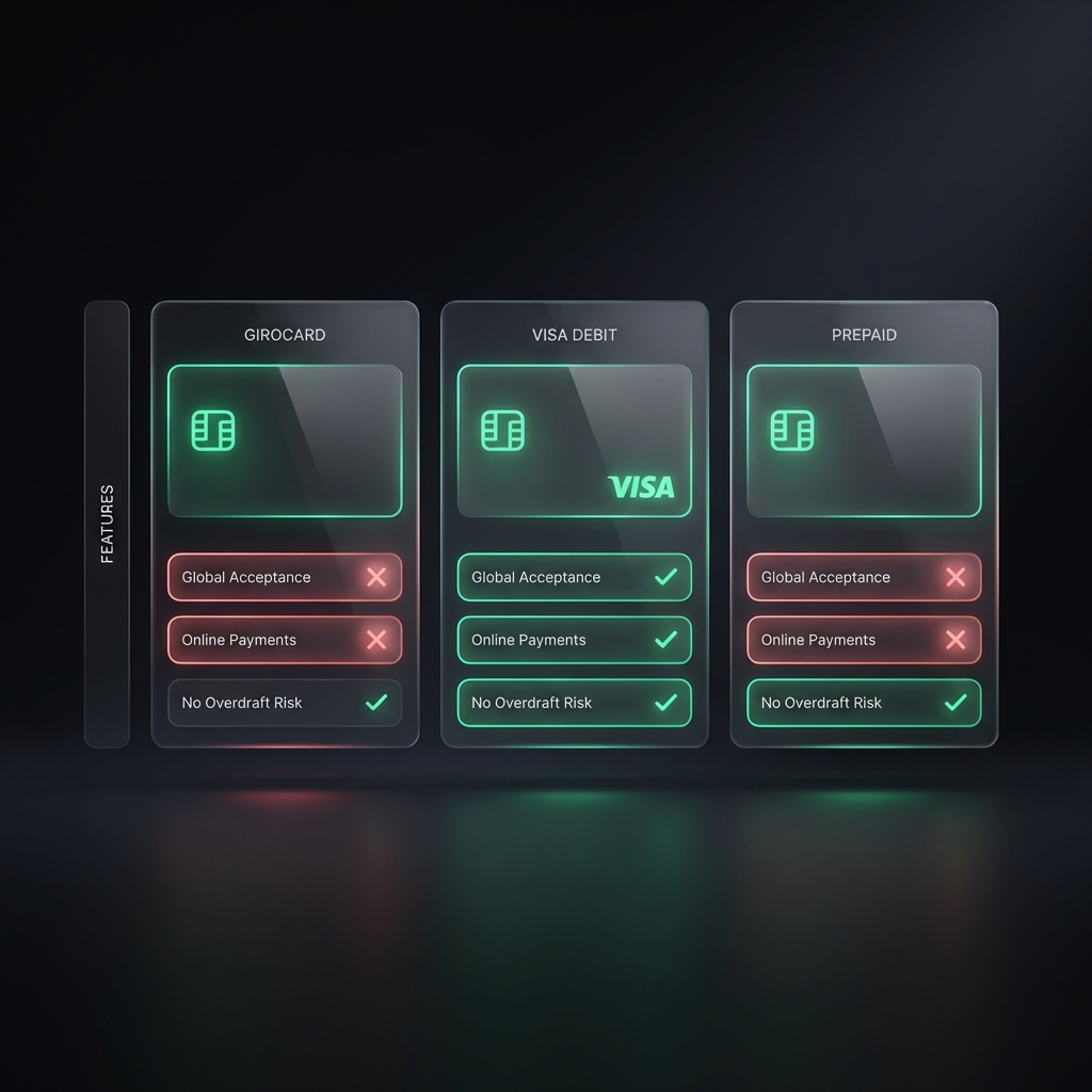 Kartenvergleich: Girocard vs. Visa Debit vs. Prepaid