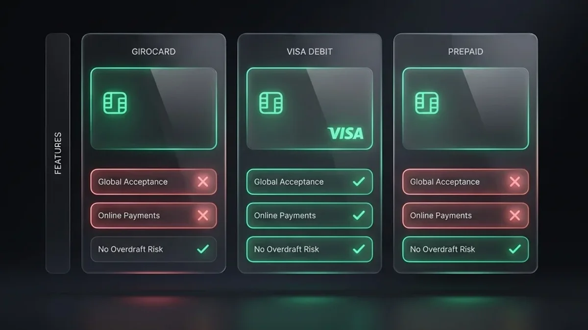 Kartenvergleich: Girocard vs. Visa Debit vs. Prepaid